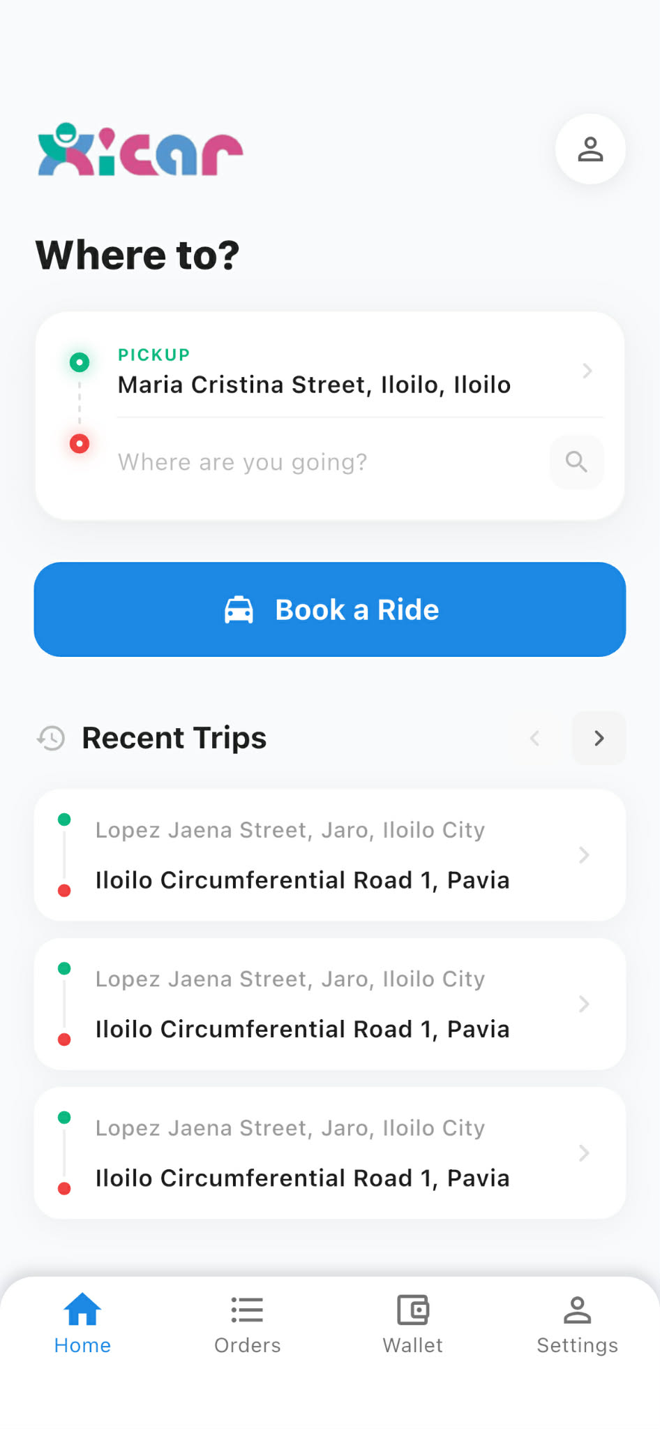 Xicar app preview